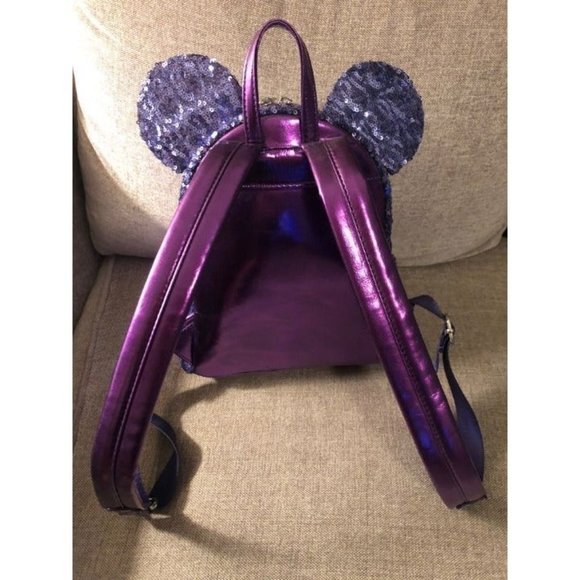 Loungefly Rare Grail Disney Parks Purple Potion Mini Backpack Wallet Minnie Ears - Picture 6 of 13